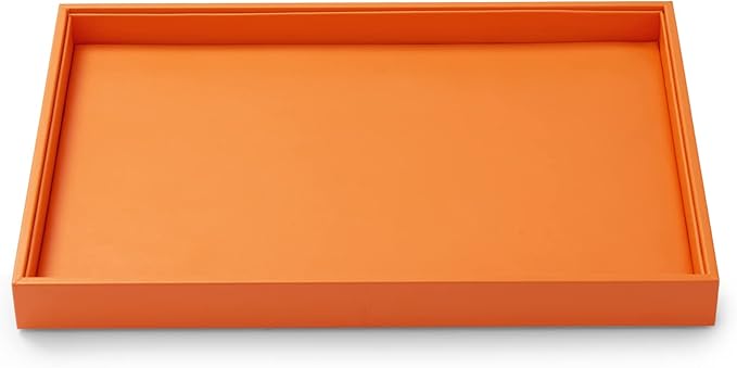 Oirlv Luxury Orange Leather Jewelry Tray Stackable Flat Jewelry Drawer by Oirlv