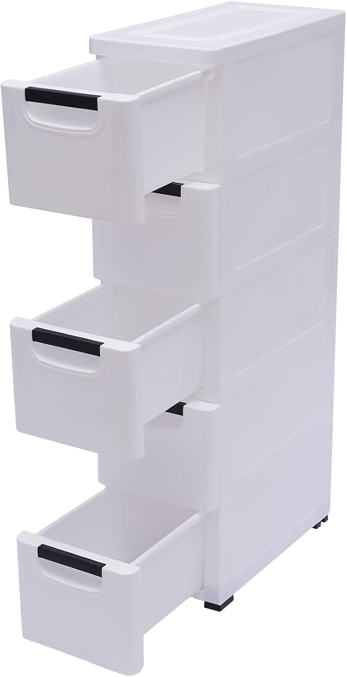 5 Drawers Narrow Slim Plastic Storage Cabinet, Storage Drawer - Image 8