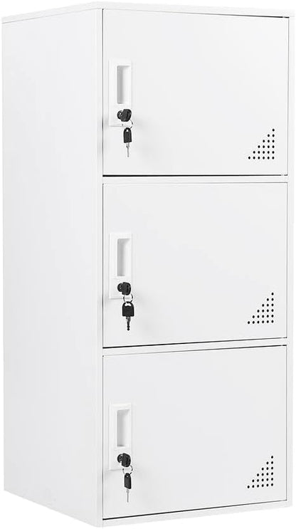 3 Door Metal Locker Steel Storage Cabinet, Office Storage Lockers by iCHENGGD