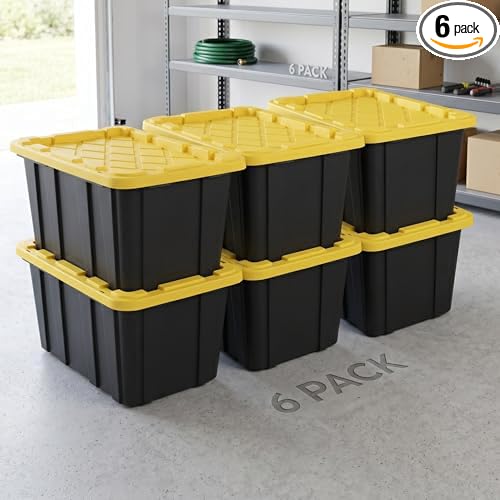 6 Pack 27 Gallon Heavy Duty Storage Bins by Unknown