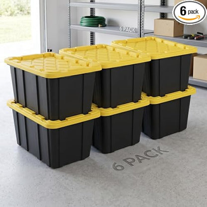 6 Pack 27 Gallon Heavy Duty Storage Bins by Unknown
