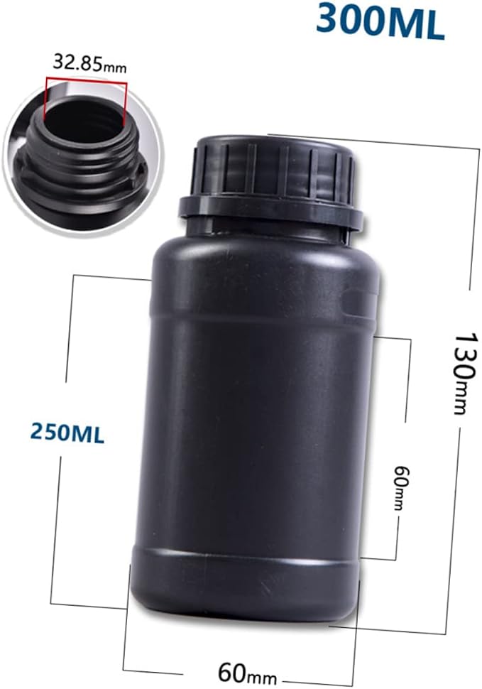 GLEAVI 6pcs Black Plastic Storage Bottles - Image 3