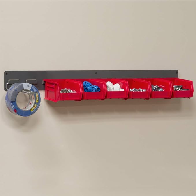 Akro-Mils 30632 Heavy Duty Wall Mount Garage Storage Steel Louvered Rail | Wall - Image 2