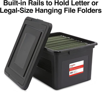 STAPLES File Box Plastic File Box Snap, Letter/Legal Size - Image 8