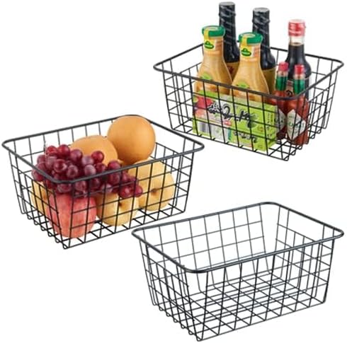 JUNCHU CHERRY Wire Kitchen Storage Basket 3 Packs, Perfect Pantry Organization - Image 2