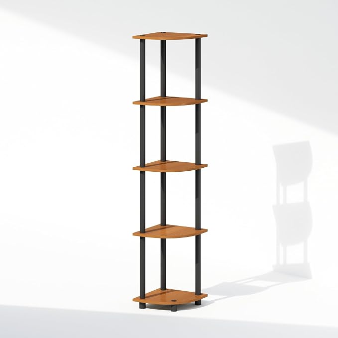 Furinno Turn-N-Tube Storage Shelves, 5-Tier Book Shelf, Corner Shelf - Image 7