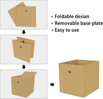 Foldable Storage Cubes Bins, 11 Inch Cloth Storage Cube Fabric Storage Box - Image 6