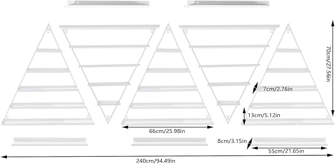 10PCS Triangular Nail Polish Racks, 5 Tiers Wall-Mounted Nail Polish Racks - Image 3