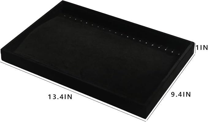 Coward Set of 2 Black Velvet Stackable Necklace Holder Organizer Tray Velvet - Image 5