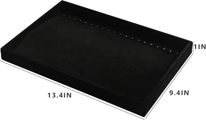 Coward Set of 2 Black Velvet Stackable Necklace Holder Organizer Tray Velvet - Image 5