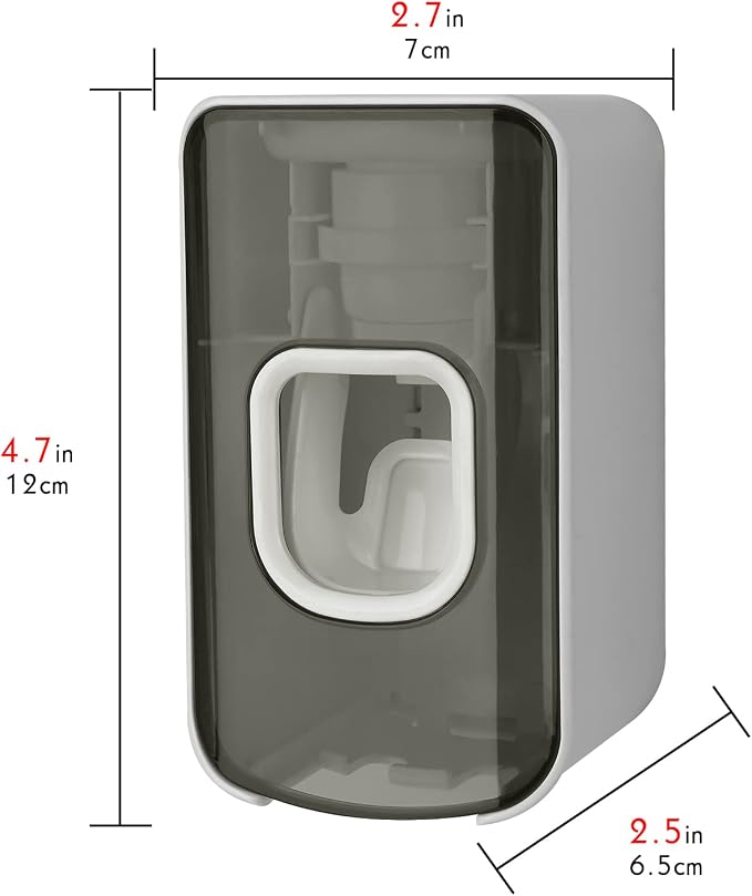 2 Slot Toothbrush Holder and Toothpaste Dispenser Wall Mounted, Automatic - Image 2