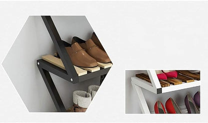 Shoe Rack, Household Solid Wood Iron Standing Storage Bench Shoes Organizer - Image 3