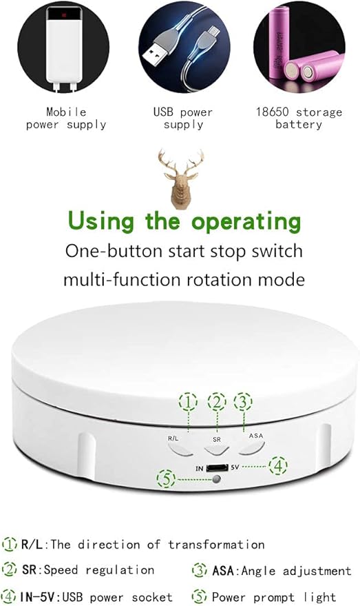 JAYEGT Motorized Rotating Display Stand, 5.74inch /22LB Load, 360 Degree - Image 9