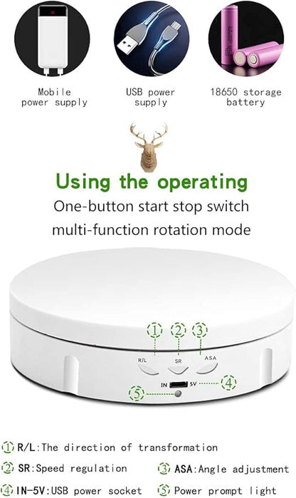 JAYEGT Motorized Rotating Display Stand, 5.74inch /22lbs Load, 360 Degree - Image 5
