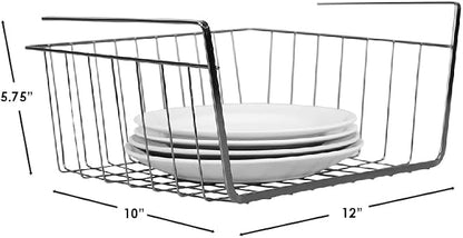 Under Shelf Steel Wire Basket Hanging Storage by Home Basics | Space Saver - Image 4
