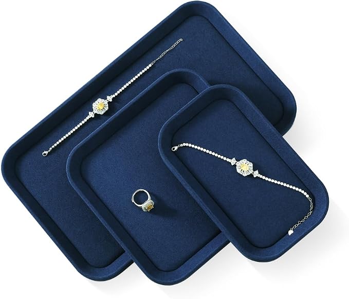 Jewelry Display, Microfiber Valet Tray, Luxury Jewelry Drawer Organizer - Image 5