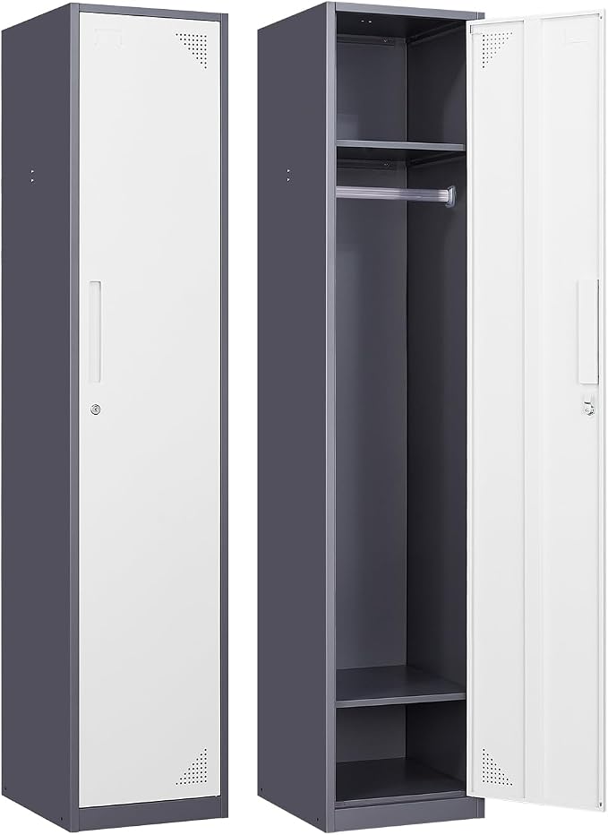 Metal Locker for Home, Dressing Room, Lockable Locker Cabinet by Anxxsu