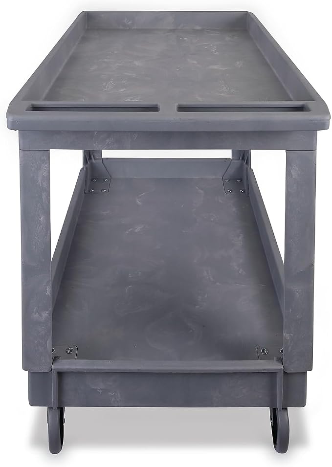 40" X 24" 2 SHELF UTIL CART GRAY - Image 3