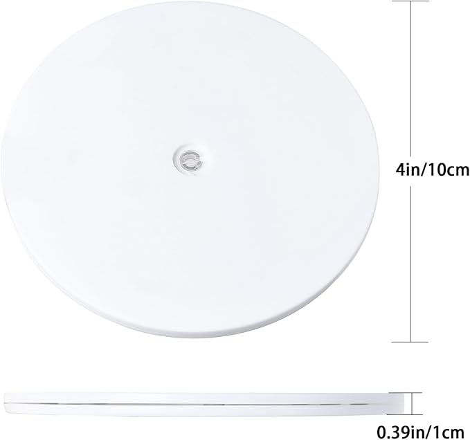 4 inch Lazy Susan Turntable White Acrylic Ball Bearing Rotating Tray - Image 2