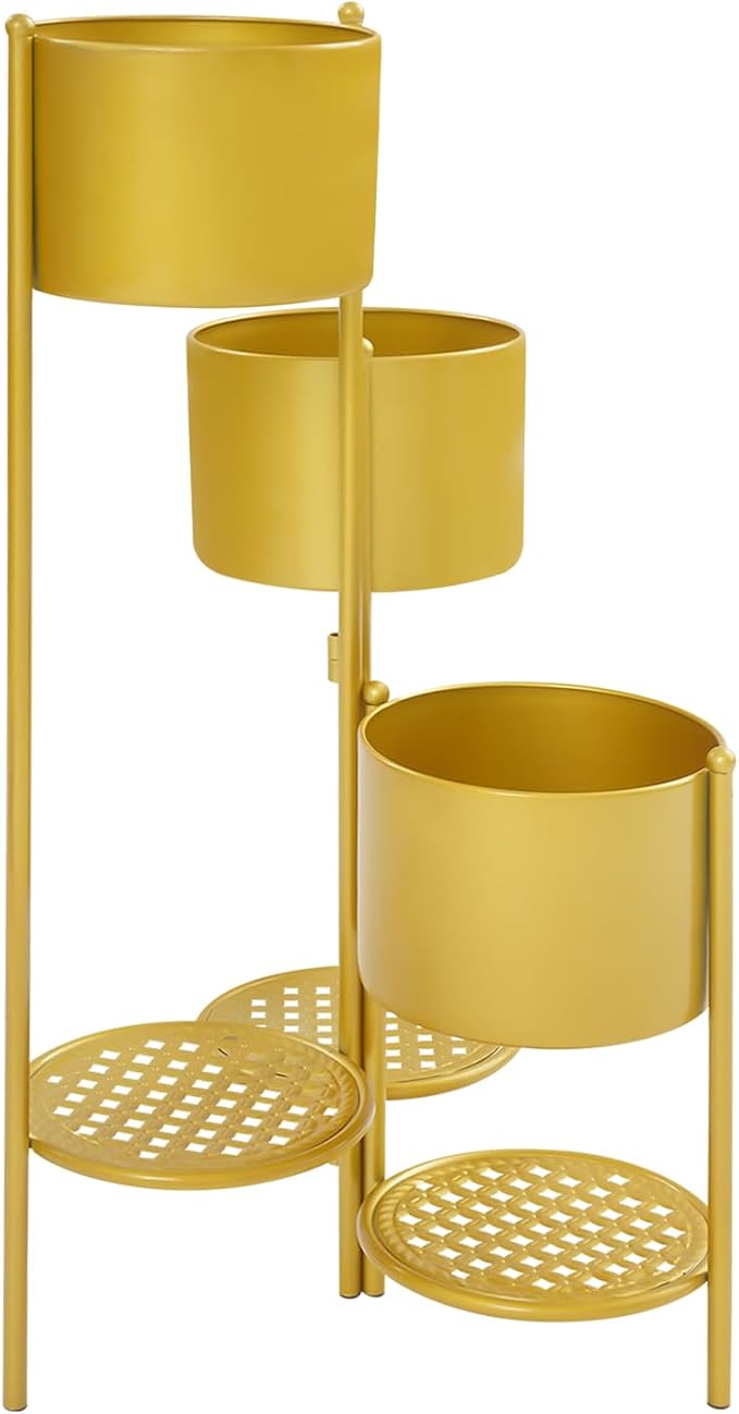 Foldable Corner Plant Stand Shelf, Indoor Outdoor Metal Flower Pot Holder - Image 7