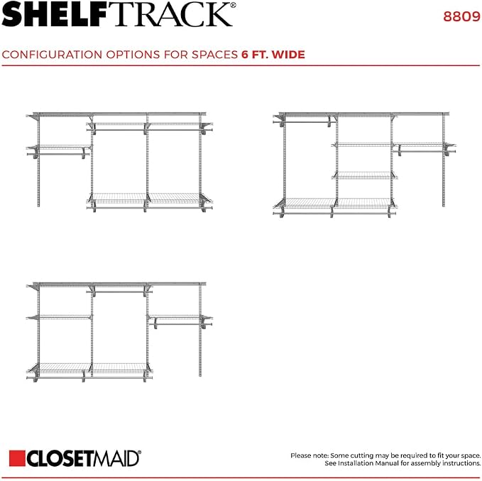 ClosetMaid ShelfTrack Wire Closet Organizer System, Adjustable from 5 to 8 Ft. - Image 5