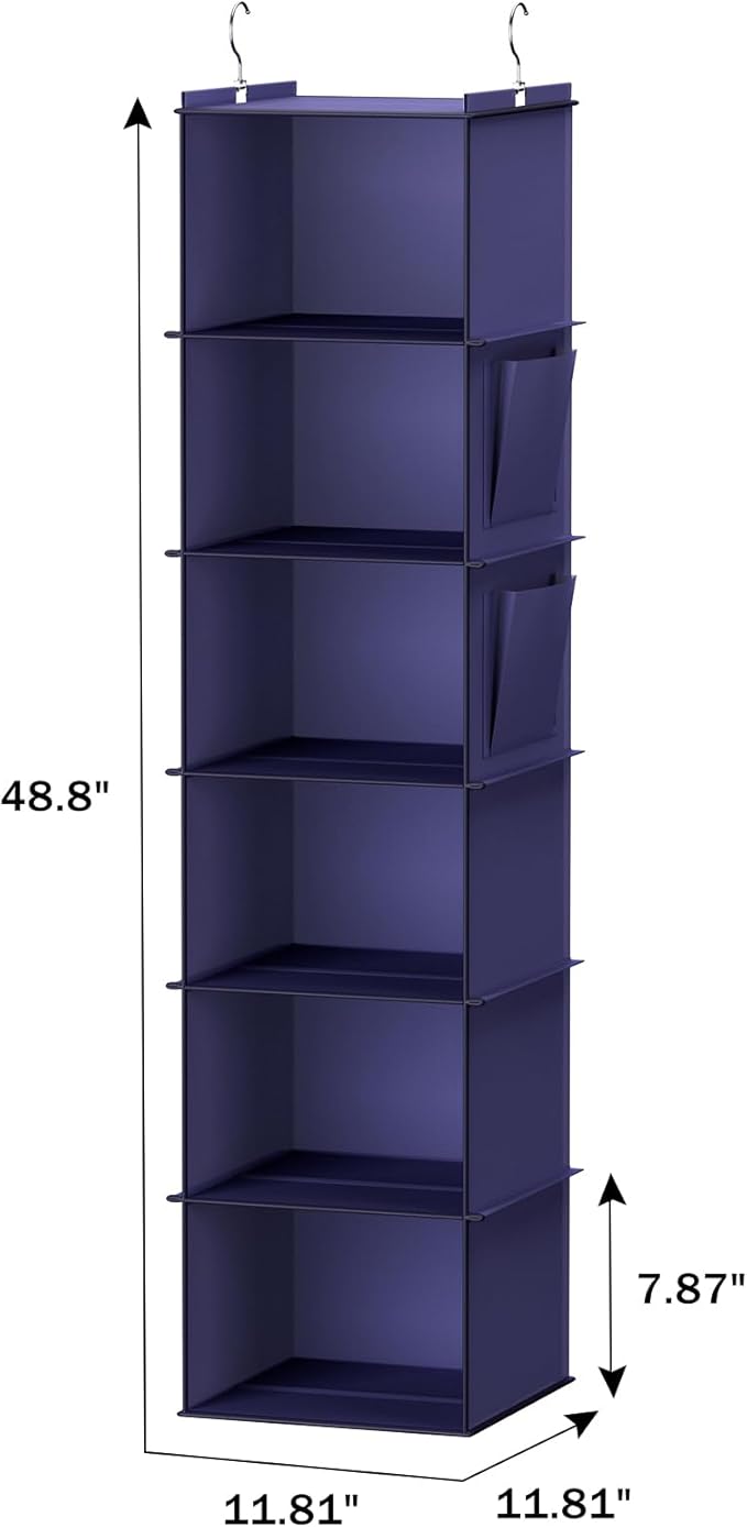 YOUDENOVA Hanging Closet Organizer, 6-Shelf Closet Hanging Storage Shelves - Image 3