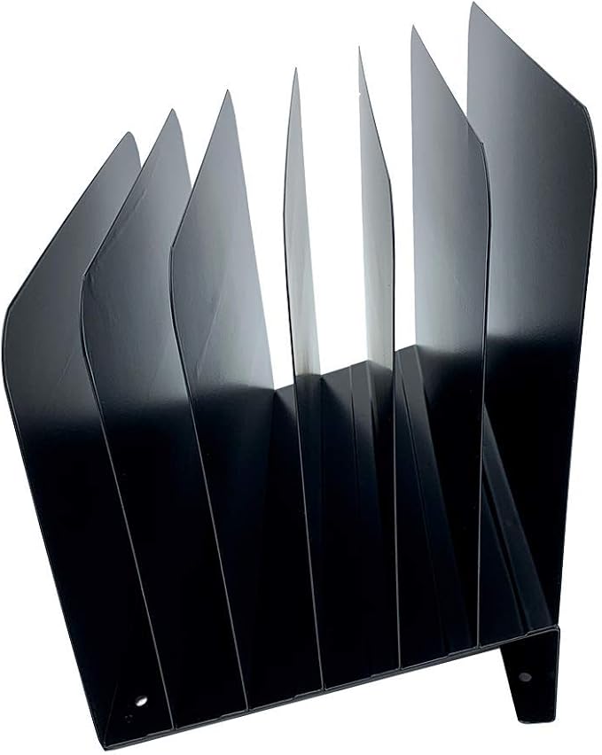 Huron Desktop File Binder Organizer Storage, Inclined Slant 6 Slot - Image 2