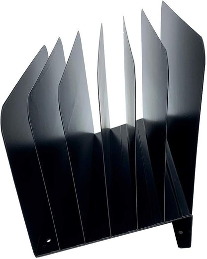 Huron Desktop File Binder Organizer Storage, Inclined Slant 6 Slot - Image 2