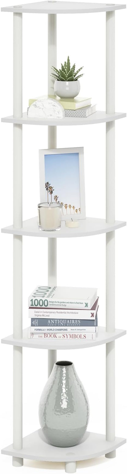 Furinno Turn-N-Tube Corner Shelf, 5-Tier Corner Bookshelf, Open Storage Shelves by Furinno-FitsYourSpaceFitsYourBudget
