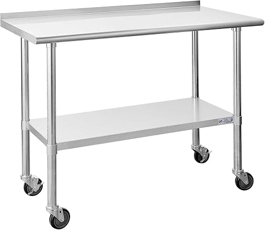 Hally Stainless Steel Table for Prep & Work 24 x 48 Inches by HallySinksTablesH