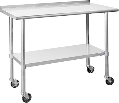 Hally Stainless Steel Table for Prep & Work 24 x 48 Inches by HallySinksTablesH