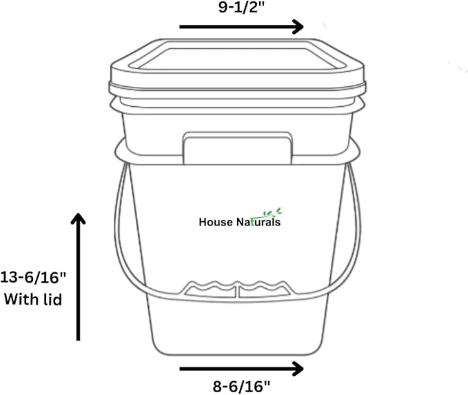 House Naturals 4 Gallon Square Food Grade Plastic Bucket - Image 5