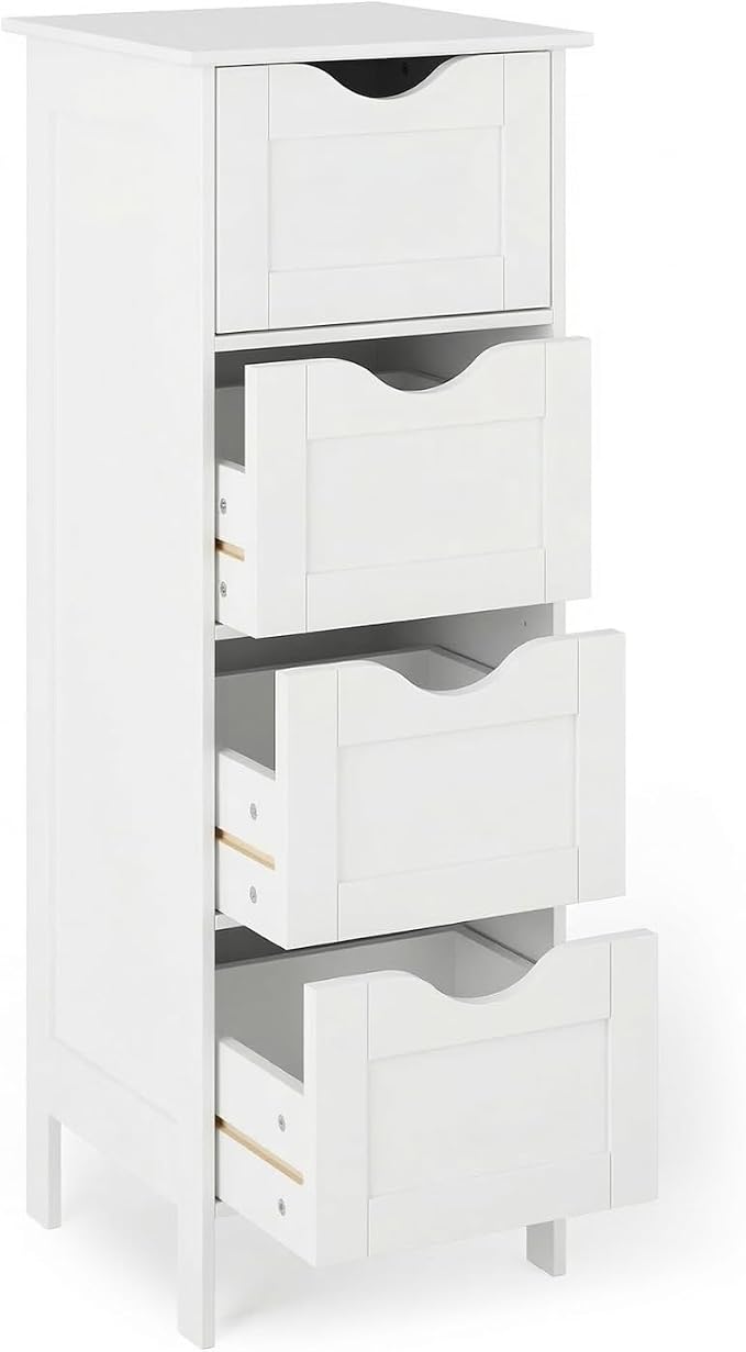 Bonnlo Skinny Bathroom Floor Storage Cabinet, Wooden Modern Thin Free Standing - Image 4