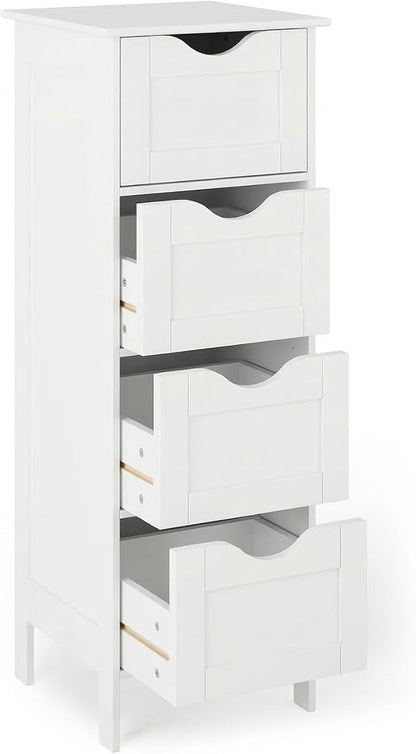 Bonnlo Skinny Bathroom Floor Storage Cabinet, Wooden Modern Thin Free Standing - Image 4