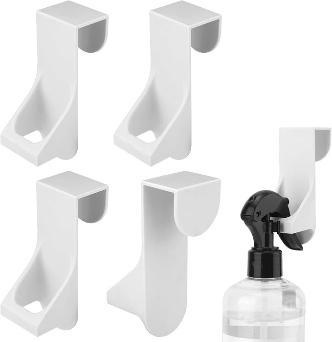 4pcs Spray Bottle Hanging Rack, Wall Mount Spray Bottle Hook Fit Door Cabinet by Unknown