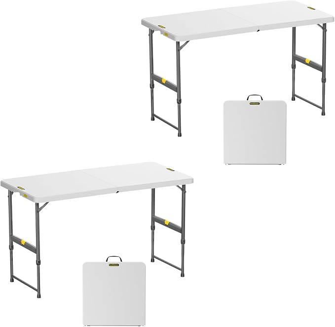 FanttikOutdoor 4ft Portable Folding Table, One-Handed Height Adjustment by FanttikOutdoor%C2%AE