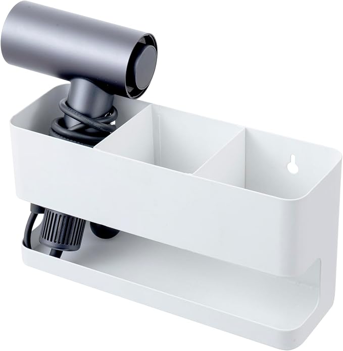 MyGift Hair Tool Organizer, 3-in-1 Metal Hair Dryer Holder, Wall Mounted Blow - Image 5