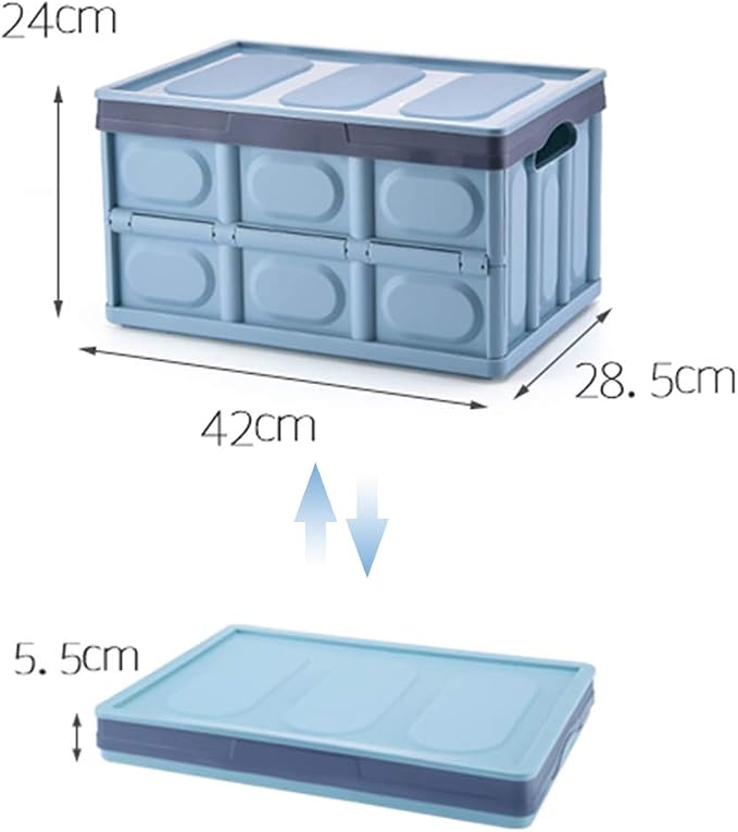Lidded Storage Bins 2 Pack 30L Collapsible Storage Box Crates Plastic Tote - Image 5