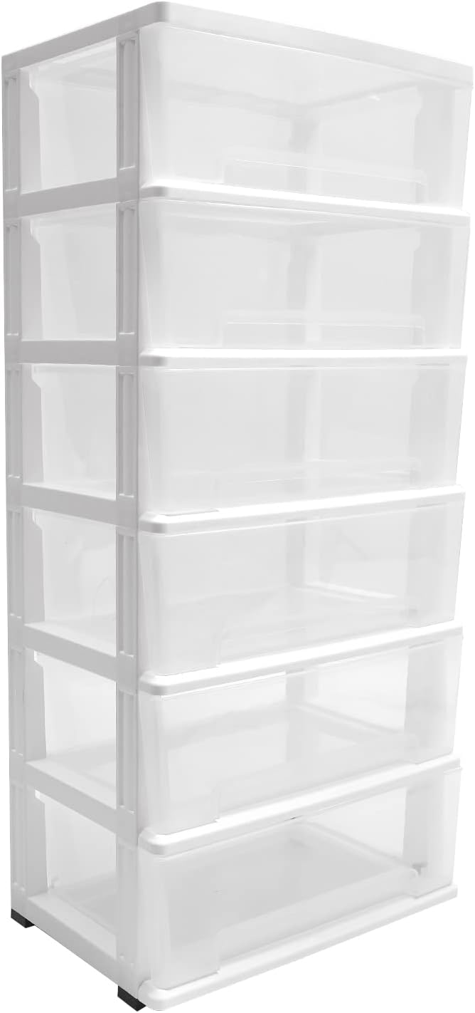 6 Clear Drawer Storage Organizer Rolling Cart, Home Organization Storage by Unknown