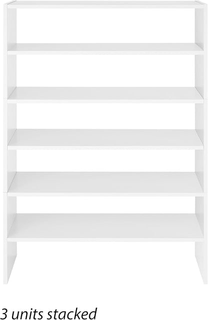 Whitmor Wood Stackable 2-Shelf Shoe Rack, 24 inches，2 Pack - Image 7