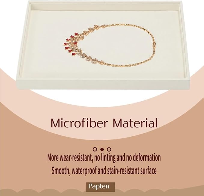 Microfiber Jewelry Display Tray, Stackable Jewelry Drawer Organizer Trays - Image 6