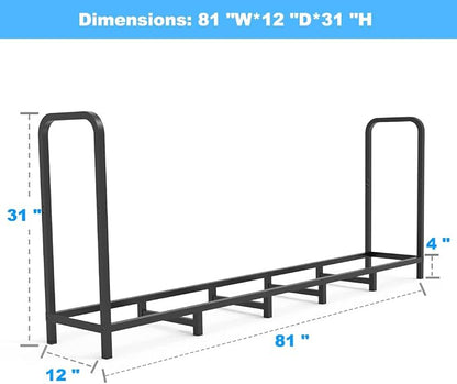 6.7ft Firewood Rack Holder, Adjustable Heavy Duty Fire Log Stacker Stand - Image 2