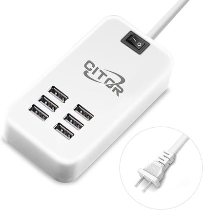Multi USB Charger, 6 Port USB Charging Station by CITOR