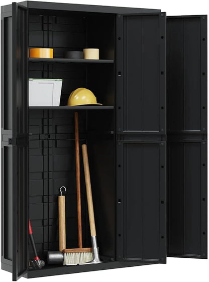 Outdoor Storage Cabinet, 65-Inch Tall Polypropylene Utility Cupboard - Image 4