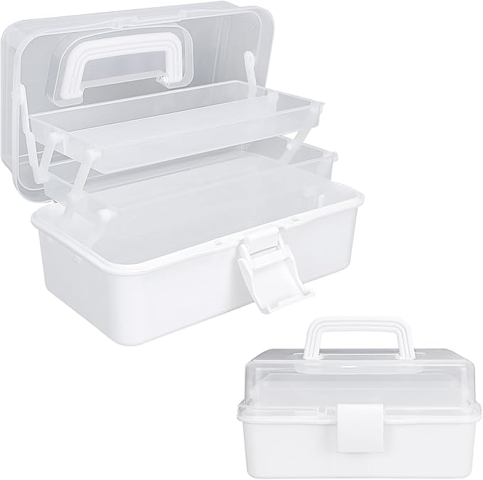 10Inch Tackle Box Organizer and Storage, Three-Layer Sewing Box by LUOKER