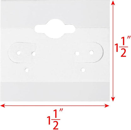 MOOCA 100 pieces of 1.5 x 1.5 inches Plain White Hanging Earring Cards Holder - Image 2