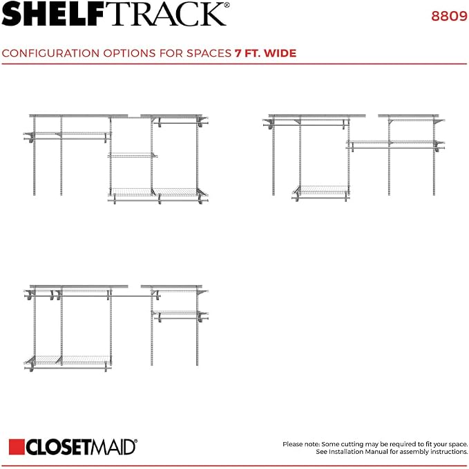 ClosetMaid ShelfTrack Wire Closet Organizer System, Adjustable from 5 to 8 Ft. - Image 6