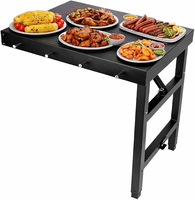 QuliMetal Foldable Side Shelf for Traeger Woodridge, Woodridge Pro and by QuliMetal