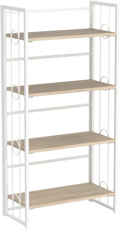 4NM No Assembly 4 Tiers Folding Bookshelf, 47.2" H Foldable Storage Shelves - Image 5