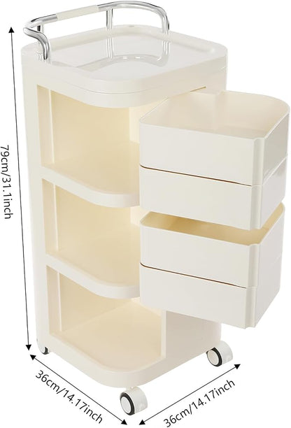 3 Tier Rolling Storage Drawer Cart, 4 Drawers Plastic Rolling Cart - Image 4